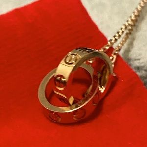 ✨18 k real gold  brand new love necklace ✨